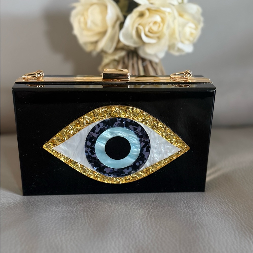 Elegant Black Eye Design Clutch